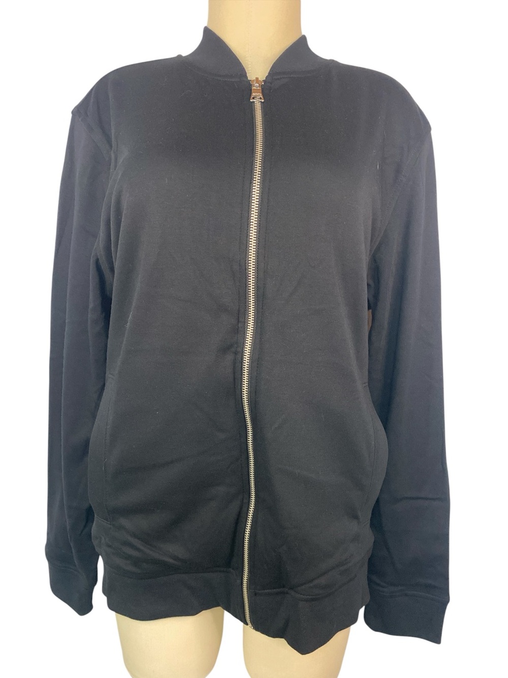 Banana Republic Black Zip-Up Bomber Jacket Women’s Large